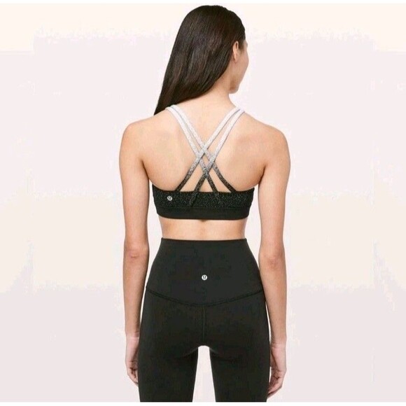 Lululemon Womens Black Speckled Energy Sports Bra Size 2 - Picture 6 of 6